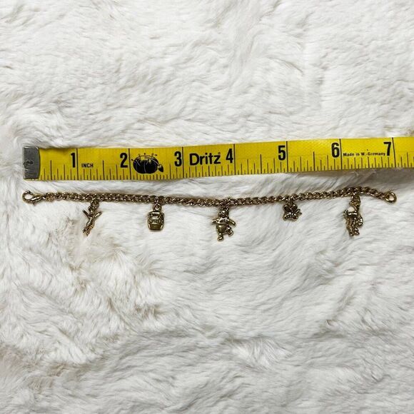 Vintage Disney Gold Tone Winnie the Pooh Charm Bracelet - Picture 9 of 9